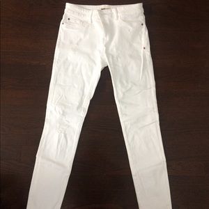 White ripped jeans